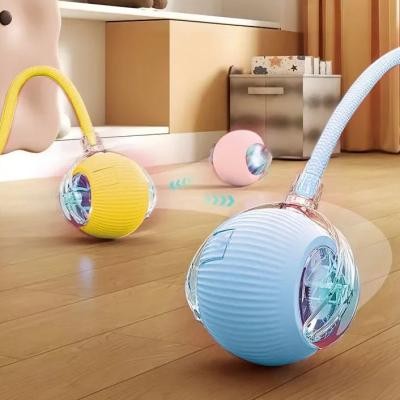 Interactive Cat Ball Toy Automatic Rolling Ball with Tail Rechargeable Smart Pet Interactive Toy Intelligent Mouse for Cat